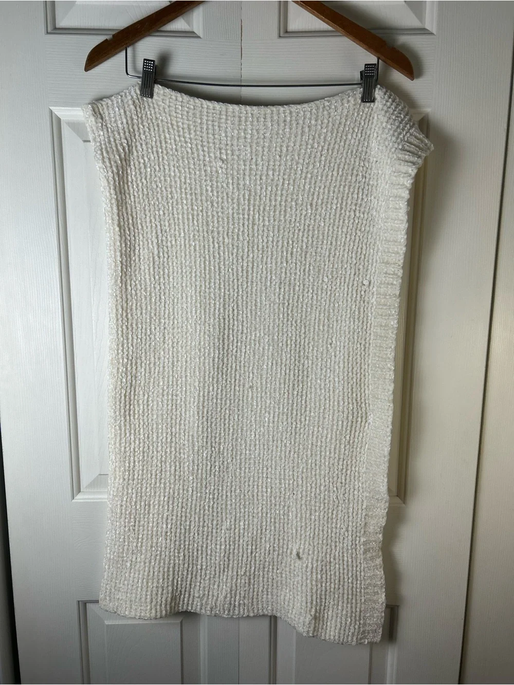 Dream Softly Baby Blanket Berkshire Chenille Sweater Knit Ivory Off White Cream